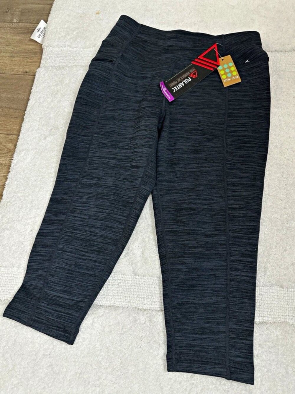 Title Nine Polartec Power Stretch Cropped Leggings Pants Gray Women’s S NWT
